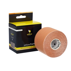 Taśma do kinesiotapingu yellowSPORT - beżowa, 5cm x 5m