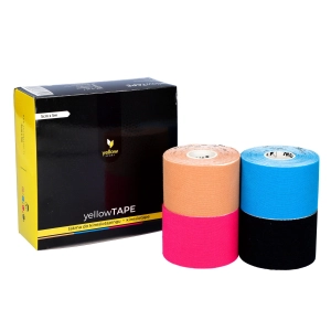 Taśma do kinesiotapingu yellowTAPE - 5cm, mix standardowy - opakowanie 4 szt.